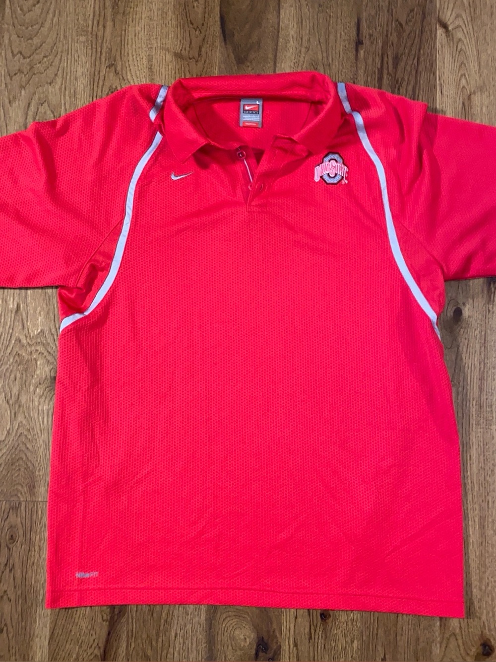 Nike TeamRed Men’s L Ohio State Athletic Polo with Gray Trim